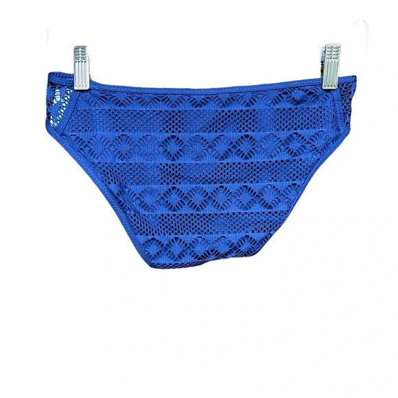 Becca by Rebecca Virtue Crochet Bikini Bottom Blue Size Small - Picture 6 of 9